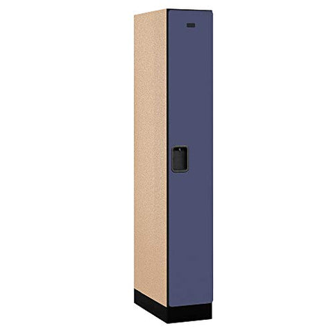Salsbury Industries 1-Tier Designer Wood Locker with One Wide Storage Unit, 6-Feet High by 21-Inch Deep, Blue