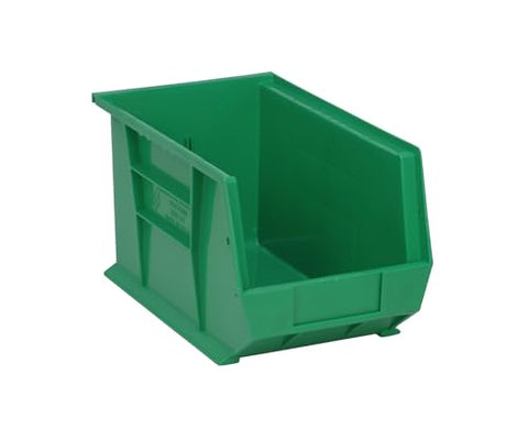 Quantum Storage Systems QUS242GN Ultra Stack & Hang Heavy Duty Part Organizer Green Bins 14" L x 9" W x 8" H 12 Pack