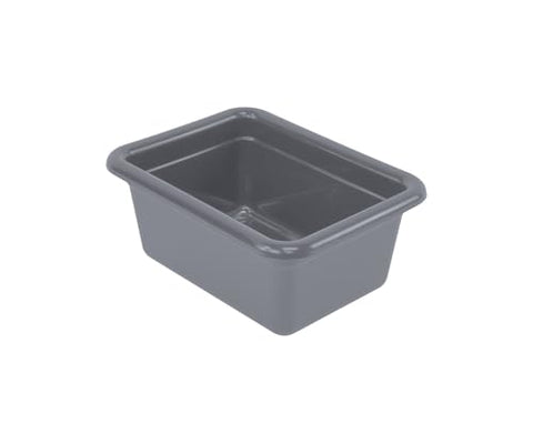QUANTUM STORAGE SYSTEMS FSB-1295GY Flat Bottom Bussing Tubs Heavy Duty Part Organizer Gray Bins 13" L x 10" W x 6" H 12 Pack