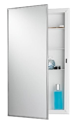 NuTone 781045 Recess Mount Cabinet with Stainless Steel Mirror Frame from the Builder Collecti, Stainless Steel