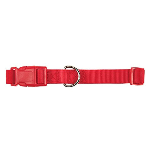 Zack & Zoey 1" Wide Nylon Dog Collar, Fits Necks 18" to 26", Tomato Red