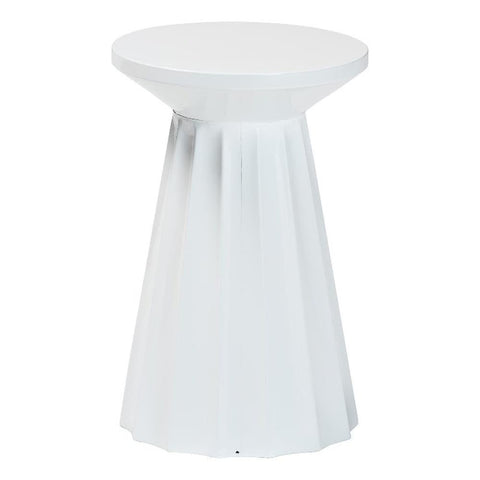 Baxton Studio Ulmer Metal Scalloped Side Table Modern Round Accent Table