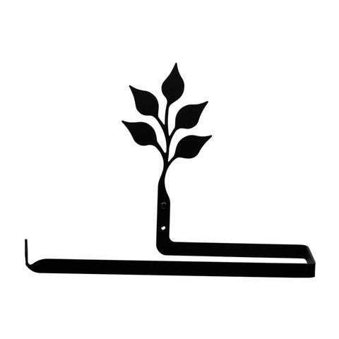 Village Wrought Iron Leaf Horizontal Wall Paper Towel Holder