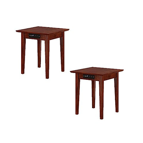 Shaker End Table Set of 2 with Charger AW