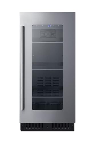 Summit 15” Beverage Center, 2.3 cu.ft. Capacity, ADA Compliant, Stainless Steel & Glass- ALBV15CSS