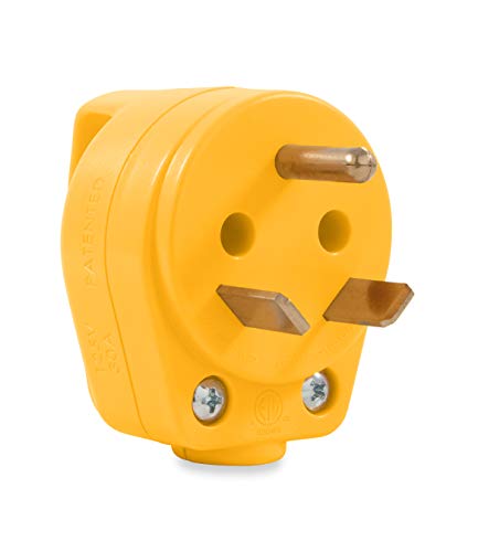 Camco Power Grip RV Mini Replacement Plug - Attach 30 Amp RV Plug to Existing 30 Amp RV Extension Cord - Features Ergonomic Designed Handle for Easy Gripping- Rated for 125 V/3750 W (55283)