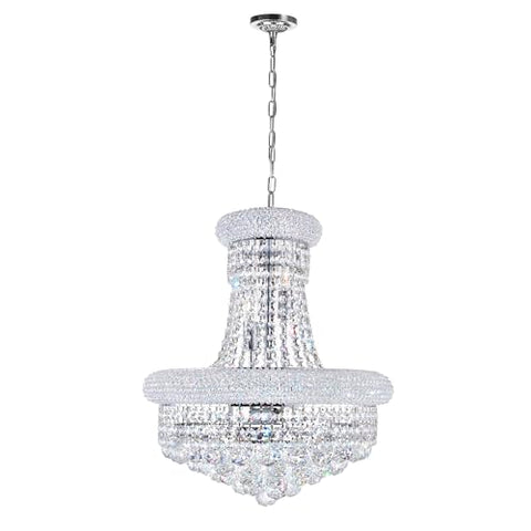 CWI Lighting Crystal 18" Chrome Chandelier for Dining Rooms Living Rooms Staircases Foyers, 8-Light with E12 Bulb Base