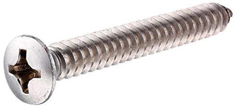 The Hillman Group 823694 Stainless Steel Oval Head Phillips Sheet Metal Screw, 10-Inch x 1-1/4-Inch, 100-Pack