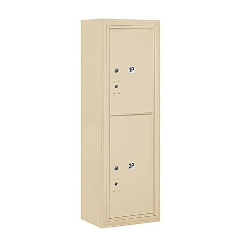 Salsbury Industries 3811S-2PSFU Surface Mounted Horizontal 4C Stand Alone Parcel Locker Mailbox, Sandstone