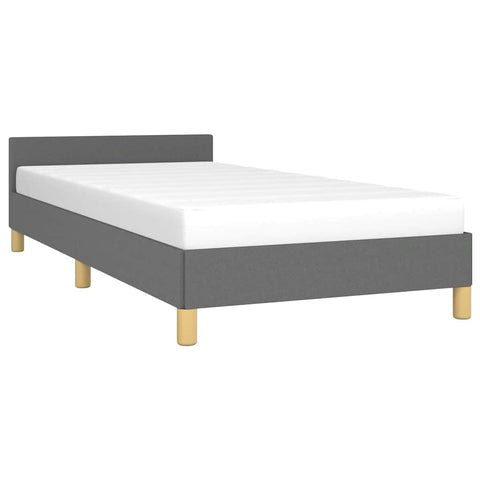 vidaXL Fabric Bed Frame Platform Bed, Scandinavian Style/Slats Support/No Box Spring Needed/Without Mattress/Easy Assembly, Dark Grey Twin Bed