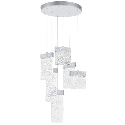 CWI Lighting Carolina 16'' Modern LED Chandelier with Pewter Finish for Foyer, Dining Room, Bedroom – Integrated LED, No Bulb Required – BACL Certified with 3-Year Warranty