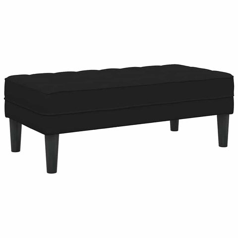 vidaXL Bench with Cushion Black 44.49 x 22.44 x 15.35 in Velvet, Modern Rectangular Velvet Ottoman, Plush Home Decor, Sleek Indoor Bench, Compact Seating, Versatile Contemporary Furniture