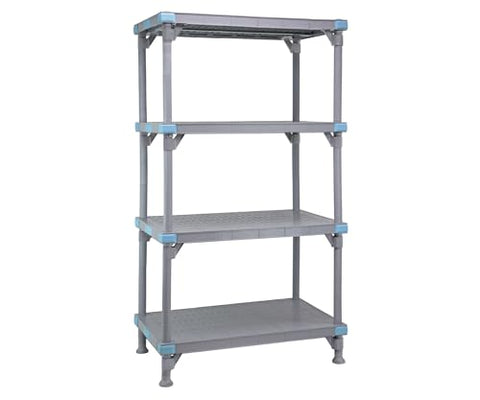 Quantum Storage Systems QP243662SS-4 Millenia Shelving Unit, 36" W x 24" D x 62" H, 2000 lbs Capacity, Polypropylene/ABS, Gray, NSF
