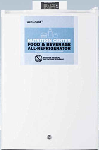 ACCUCOLD FF31L7NZ Compact Commercially Approved Nutrition Center Series All-refrigerator in White Exterior with Front Lock, Digital Temperature Display and Digital Thermostat