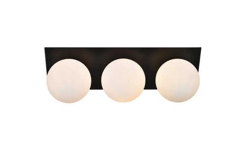 Living District Jillian 3-Light Iron & Glass Bath Sconce in Black/Frosted White