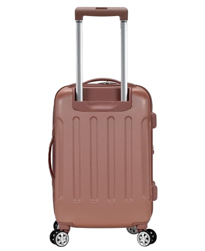 Rockland London Hardside Spinner Wheel Luggage, Rosegold, Carry-On 20-Inch