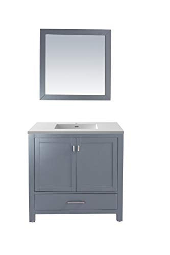 Wilson 36, Grey Cabinet White Carrara COUNTERTOP