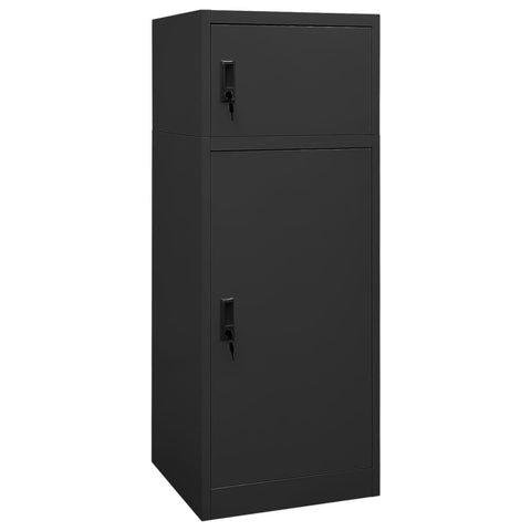 vidaXL Anthracite Steel Saddle Cabinet - Lockable Equestrian Equipment Storage Locker with Adjustable Rack and Hooks - Stable Tack Room Addition