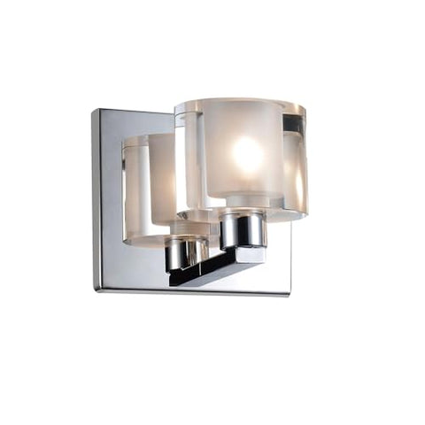 Tina 1 Light Wall Sconce – Chrome Finish with Clear Glass Shade for Bedroom, Bathroom, or Hallway