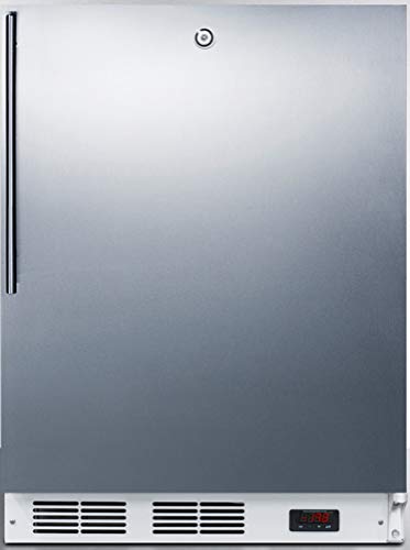 Accucold VT65MLBISSHVADA ADA Compliant Built-in Medical All-Freezer Capable of -25ºC Operation with Front Lock, Wrapped Stainless Steel Door, Thin Handle and White Cabinet