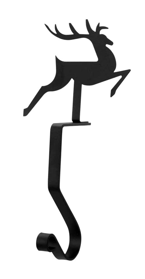 Village Wrought Iron 9 Inch Reindeer Christmas Stocking Hanger Fireplace Mantel Hook