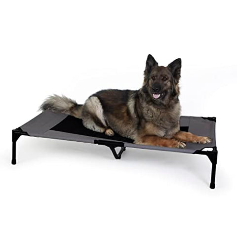 K&H Pet Products Lectro-Soft Orthopedic Outdoor Heated Dog and Cat Bed for Medium Dogs or Big Cats, Soft/Flexible Safety Listed Warming Pad, Waterproof, Washable Cover - Medium 24 X 19in Gray 40W
