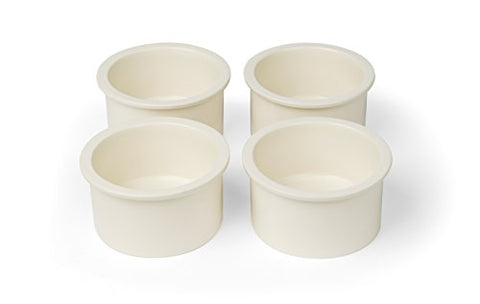 Prevue Pet Products Ceramic Bowl Replacement Cup Set, Bone White (6404) 4 Count,(Pack of 1)