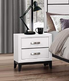 Crown Mark Akerson Chalk Wood 2-Drawer Nightstand