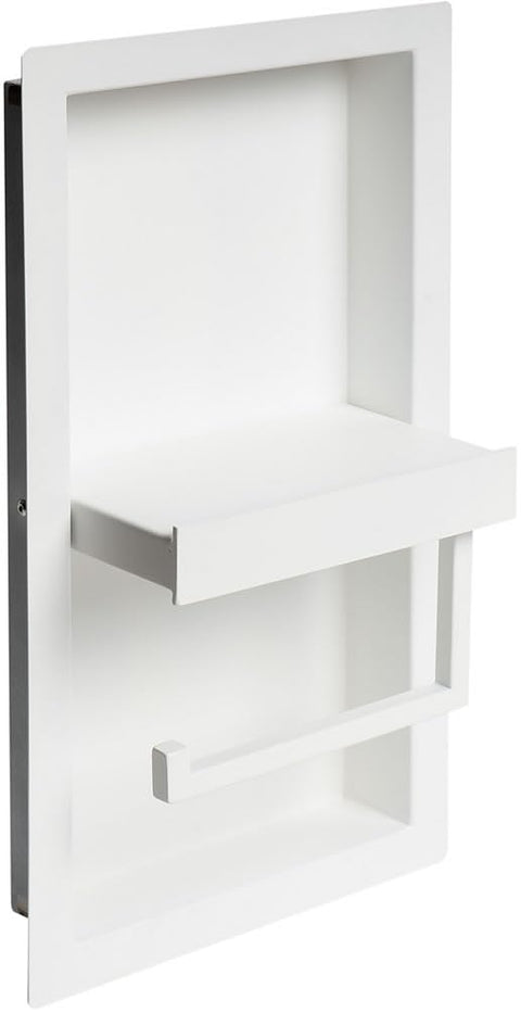 AlFI brand ABTPNC88-W Bathroom Shelving/Toilet Paper Holder, White