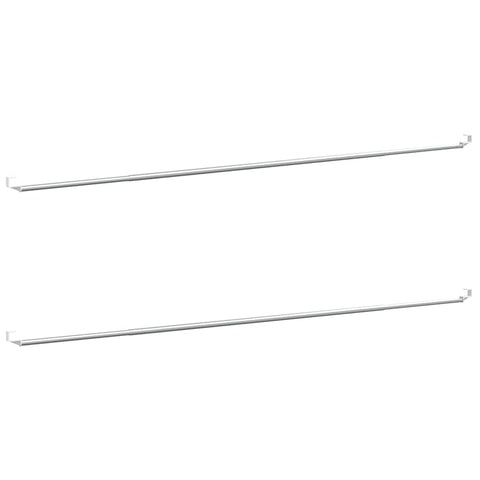 vidaXL Adjustable Curtain Rails - White and Silver - Made of Aluminum - Durable and Lightweight - Suitable for Windows of Various Widths - Ideal for Bathroom, Kitchen, Living Room and More
