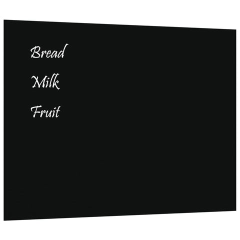 vidaXL Tempered Glass Wall-Mounted Magnetic Board - Black - Durable and Versatile Writing Board Perfect for Home, Office and School - Size: 31.5" x 23.6"