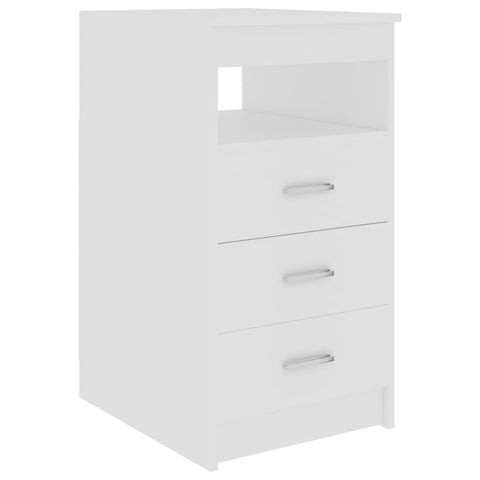 vidaXL Drawer Cabinet White 15.7"x19.7"x29.9" Chipboard