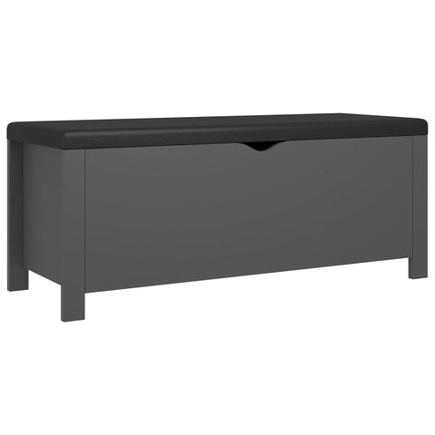 vidaXL Gray Storage Box with Cushion - Engineered Wood Organizer Bench for Entryway/Living Room, Comfort Seating