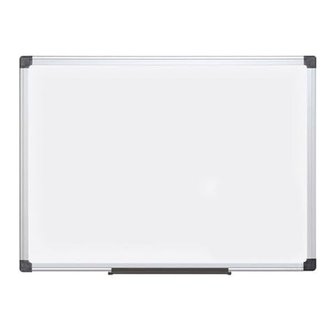 MasterVision Maya Series Magnetic Dry Erase Board, Lacquered Steel Whiteboard, Snap-On Marker Tray, Wall Mounting Kit, 48" x 72", Aluminum Frame