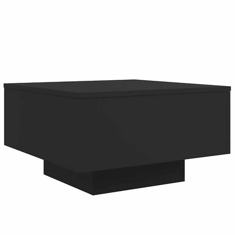 vidaXL Square Coffee Table - Black Engineered Wood, Modern Side Table for Living Room, Lounge - 21.7"x21.7"x12.2"