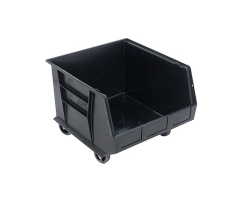 Quantum QUS275MOBBR Plastic Storage Stacking Ultra Bin Mobile, 18-Inch by 16-1/2-Inch by 11-Inch, Black Recycled, Case of 3