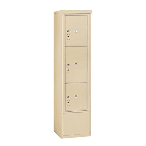 Salsbury Industries 3916S-3PSFU Free Horizontal 4C Stand Alone Parcel Locker Mailbox, Sandstone