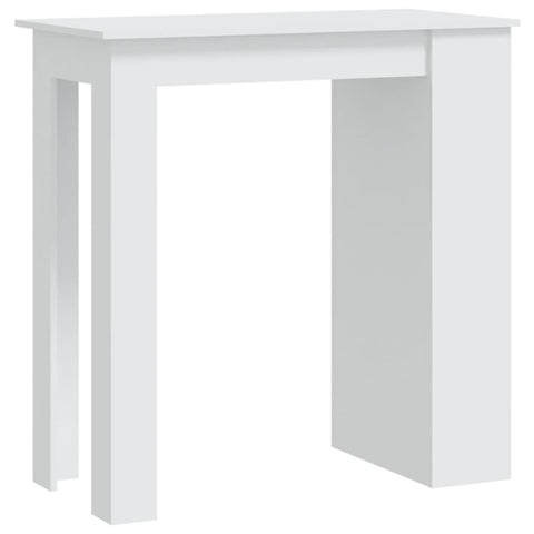 vidaXL Bar Table with Storage Rack, Small Space Solution, Durable Engineered Wood, Chic Modern Design, Ideal for Kitchen or Dining Area, White