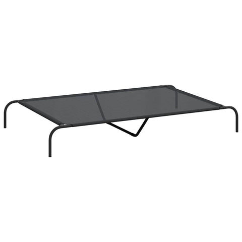 vidaXL Elevated Dog Bed Black 59,1" x35,4 x7,9 Textilene and Steel, Raised Dog Bed, Outdoor Dog Bed, Cooling Dog Bed, Dog Bed, pet Bed
