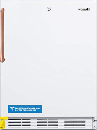 Summit Appliance FF7LWBITBCSTOADA ADA Compliant Built-In All-Refrigerator for General Purpose/Commercial Use w/Lock, Auto Defrost, Step-to-Open Foot Pedal, Pure Copper Handle and White Exterior