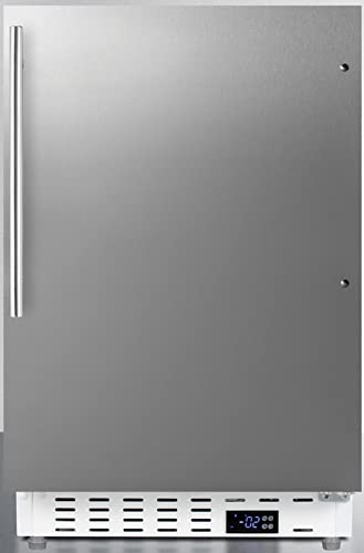 Summit Appliance ALFZ36CSSHV Built-in Undercounter ADA Compliant Residential All-Freezer with Stainless Steel Cabinet, Thin Vertical Handle, Door Storage, Adjustable Thermostat and Manual Defrost