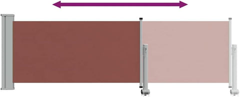 vidaXL Patio Retractable Side Awning 31.5"x118.1" Brown | Retractable design for flexible shade options, Made of UV and water-resistant polyester,