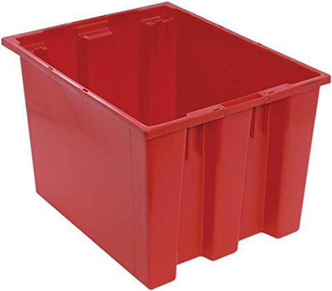 QUANTUM STORAGE SYSTEMS SNT195RD Solid Part Organizer Nest Totes Red Bins 20" L x 16" W x 13" H 6 Pack