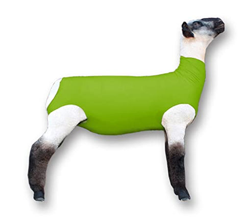 Show Pro Neon Green Spandex Lamb Tube for Show Sheep & Lamb - Show Livestock Supplies: Sheep Covers & Blankets (Medium)