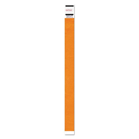 Crowd Management Wristbands Sequentially Numbered 9.75 inch x 0.75 inch Neon Orange 500/Pack