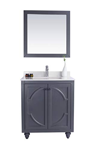 Odyssey, 30, Maple Grey Cabinet White Quartz Counter