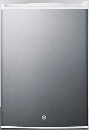 Summit Appliance FF31L7BISS Commercially Style Built-In Capable Compact All-Refrigerator with White Cabinet, Stainless Steel Door, Auto Defrost, Adjustable Chrome Shelves, Digital Thermostat and Lock