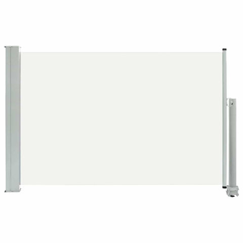 vidaXL - Patio Retractable Side Awning, UV- Polyester, Steel Base, Automatic Roll-Back Function, Compact and Stylish, Cream and Gray, 23.6"x118.1", Ideal for Terrace, Patio, or Balcony