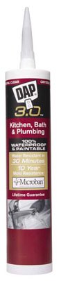 DAP 7079800763 3.0 Kitchen/Bath Adhesive Caulk, Clear, 9-oz. - Quantity 12