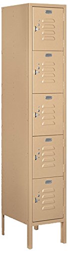 Salsbury Industries 65155TN-U Five Tier Box Style 12-Inch Wide 5-Feet High 15-Inch Deep Unassembled Standard Metal Locker, Tan Brown